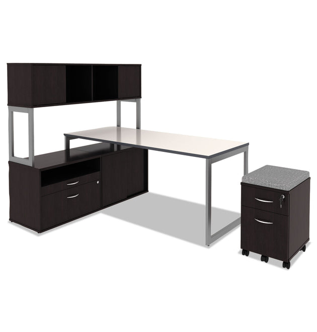 Alera Open Office Desk Series Adjustable O-Leg Desk Base, 47.25 to 70.78w x 23.63d x 28.5h, Silver