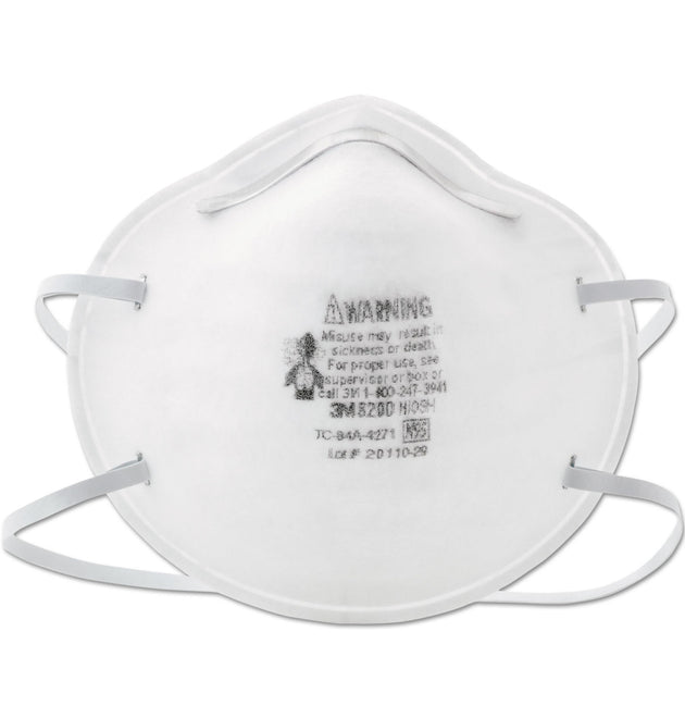 N95 Particle Respirator 8200 Mask, Standard Size, 20/Box