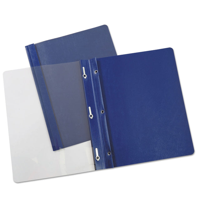 Clear Front Report Covers with Fasteners, Three-Prong Fastener, 0.5