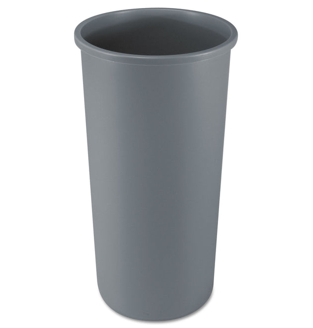 Untouchable Large Plastic Round Waste Receptacle, 22 gal, Plastic, Gray