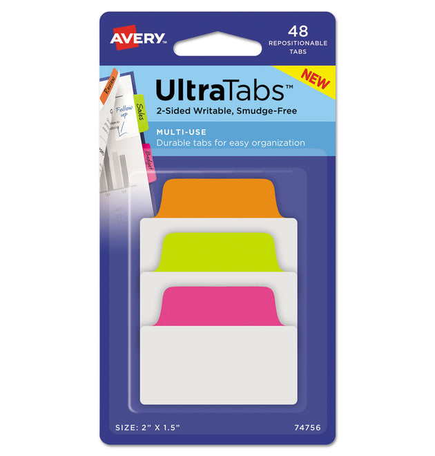 Ultra Tabs Repositionable Tabs, Standard: 2