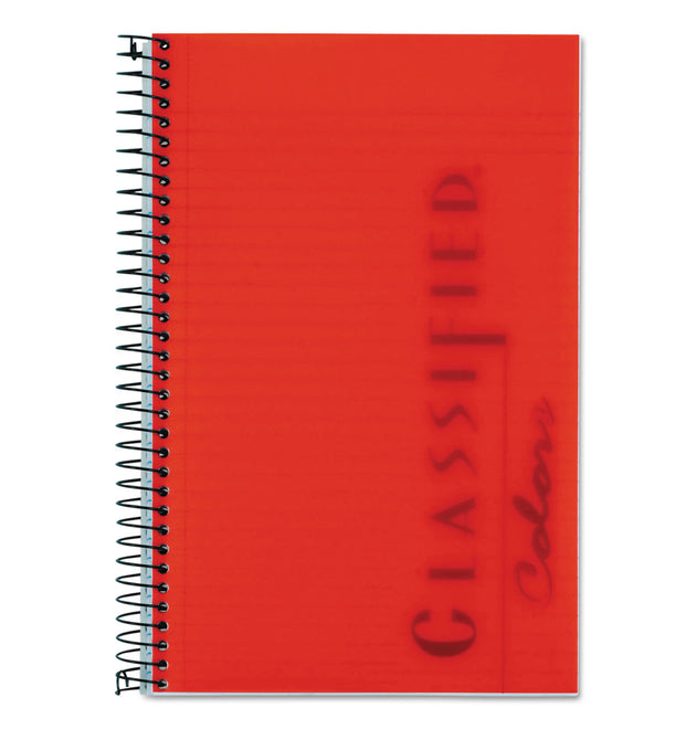 Color Notebooks, 1-Subject, Narrow Rule, Ruby Red Cover, (100) 8.5 x 5.5 White Sheets