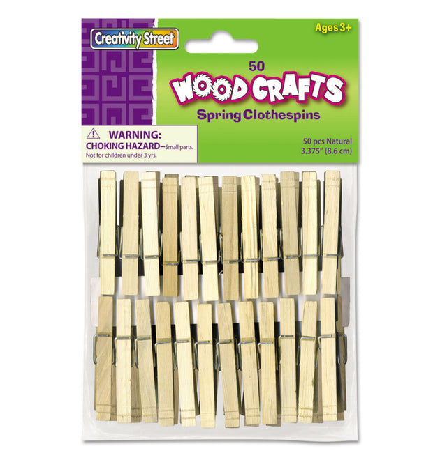 Wood Spring Clothespins, 3.38