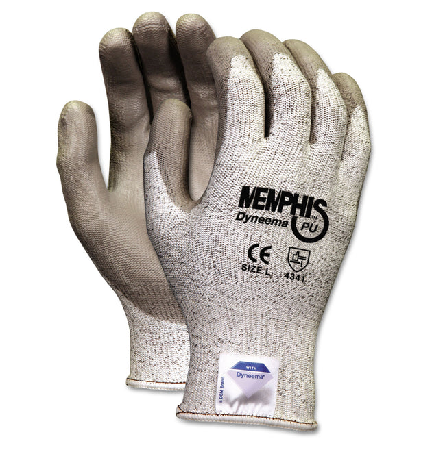 Memphis Dyneema Polyurethane Gloves, Medium, White/Gray, Pair