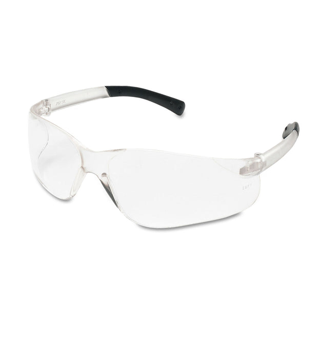 BearKat Safety Glasses, Wraparound, Black Frame/Clear Lens