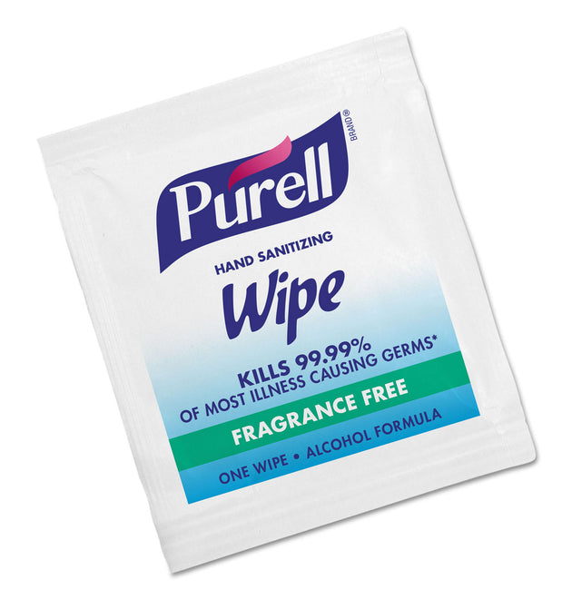 Sanitizing Hand Wipes, Individually Wrapped, 5 x 7, Unscented, White, 100/Box