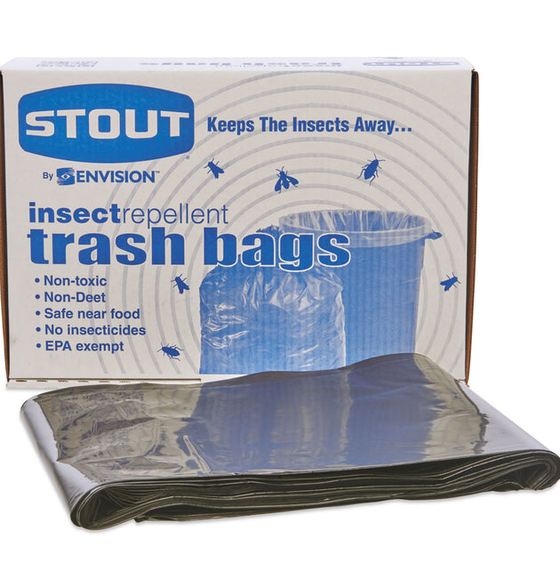 Insect-Repellent Trash Bags, 55 gal, 2 mil, 37