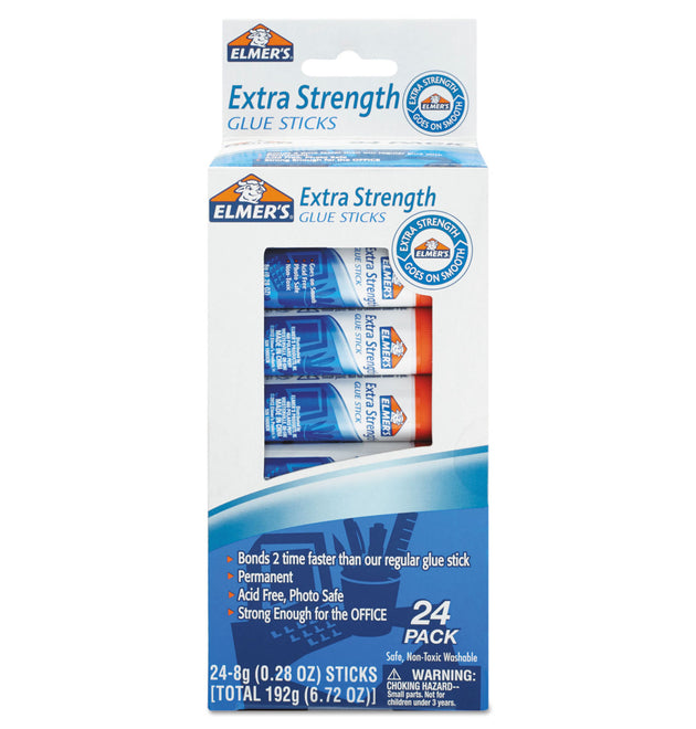 Extra-Strength Office Glue Stick, 0.28 oz, Dries Clear, 24/Pack