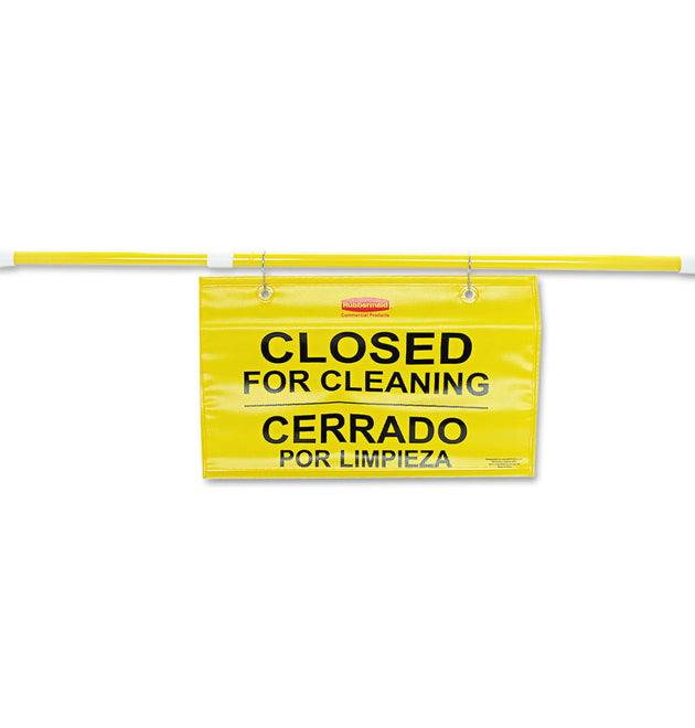 Site Safety Hanging Sign, 50 x 1 x 13, Multi-Lingual, Yellow