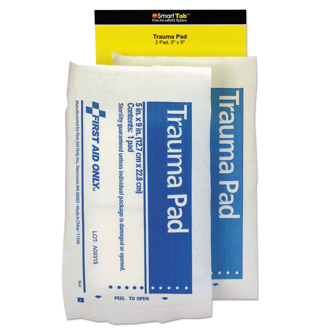 SmartCompliance Refill Trauma Pad, 5 x 9, White, 2/Bag