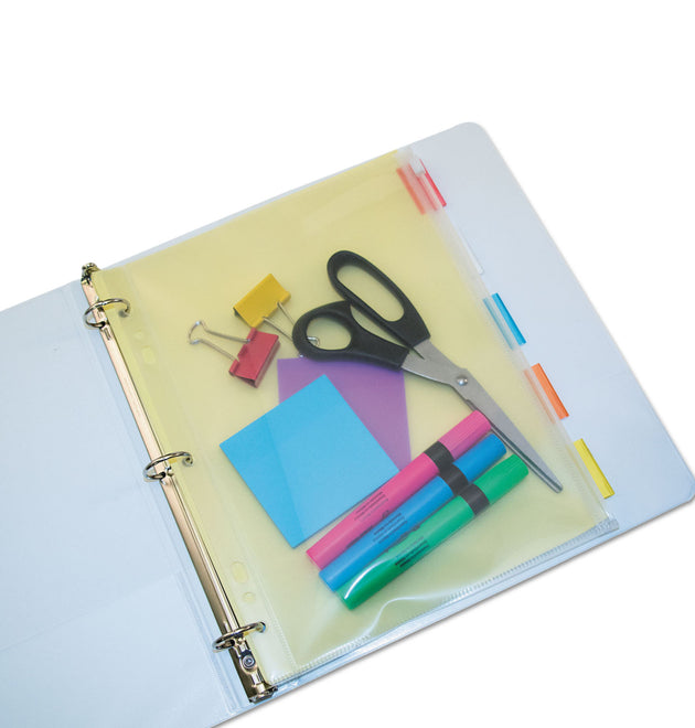 Zip-All Ring Binder Pocket, 8.5 x 11, Clear