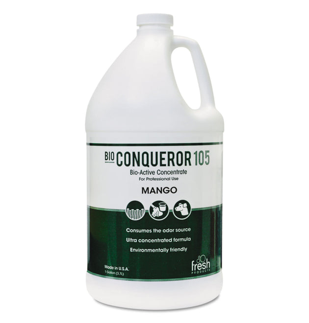 Bio Conqueror 105 Enzymatic Odor Counteractant Concentrate, Mango, 1 gal Bottle, 4/Carton