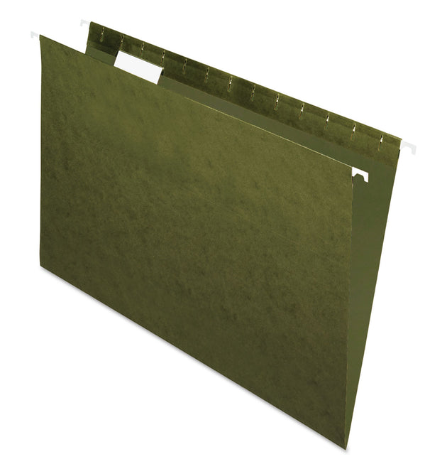 Standard Green Hanging Folders, Legal Size, 1/5-Cut Tabs, Standard Green, 25/Box