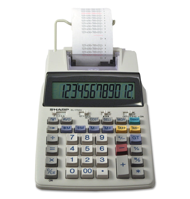 EL-1750V Two-Color Printing Calculator, Black/Red Print, 2 Lines/Sec