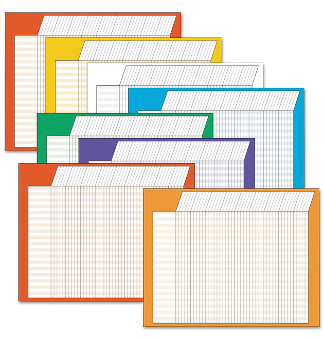 Jumbo Horizontal Incentive Chart Pack, 28 x 22, Assorted Colors with Assorted Borders, 8/Pack