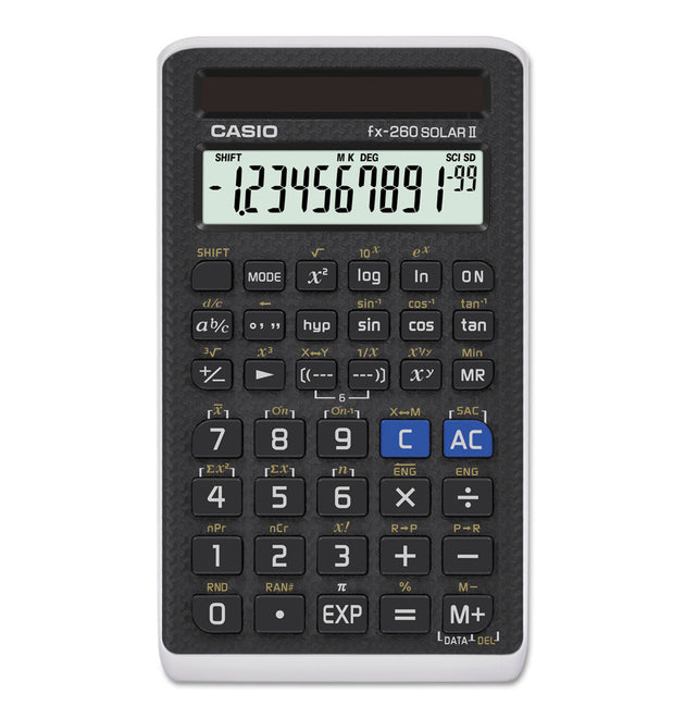 FX-260 Solar II All-Purpose Scientific Calculator, 10-Digit LCD, Black