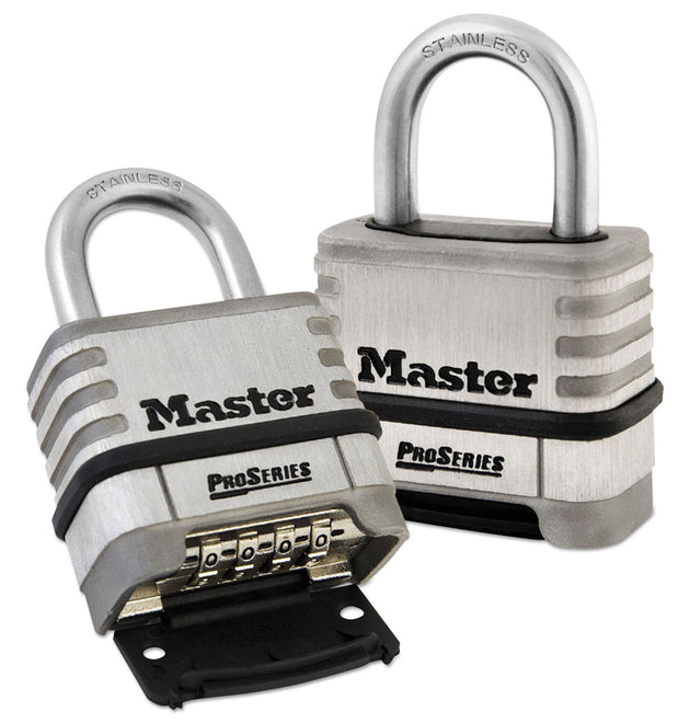 ProSeries Stainless Steel Easy-to-Set Combination Lock, Stainless Steel, 2.18