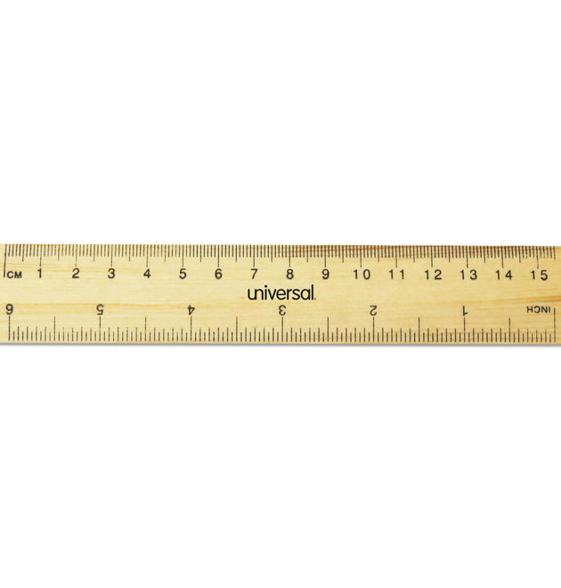 Flat Wood Ruler, Standard/Metric, 6