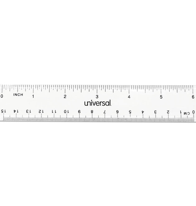 Clear Plastic Ruler, Standard/Metric, 6