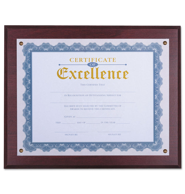 Award Plaque, 13.3 x 11, Mahogany with Mahogany Border