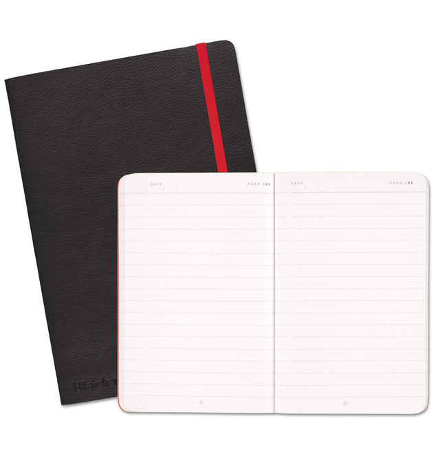 Flexible Cover Casebound Notebooks, SCRIBZEE Compatible, 1-Subject, Wide/Legal Rule, Black Cover, (71) 8.25 x 5.75 Sheets