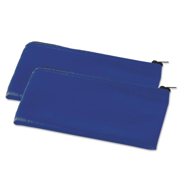 Zippered Wallets/Cases, Leatherette PU, 11 x 6, Blue, 2/Pack