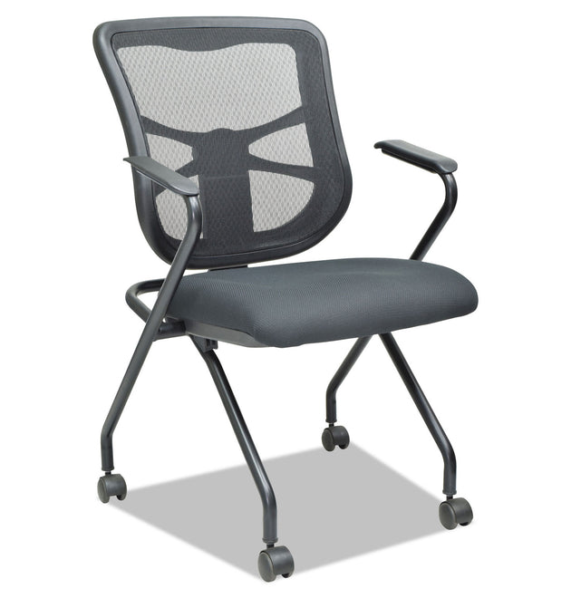 Alera Elusion Mesh Nesting Chairs with Padded Arms, Supports Up to 275 lb, 18.11