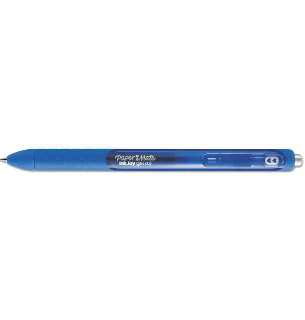 InkJoy Gel Pen, Retractable, Fine 0.5 mm, Blue Ink, Blue Barrel, Dozen