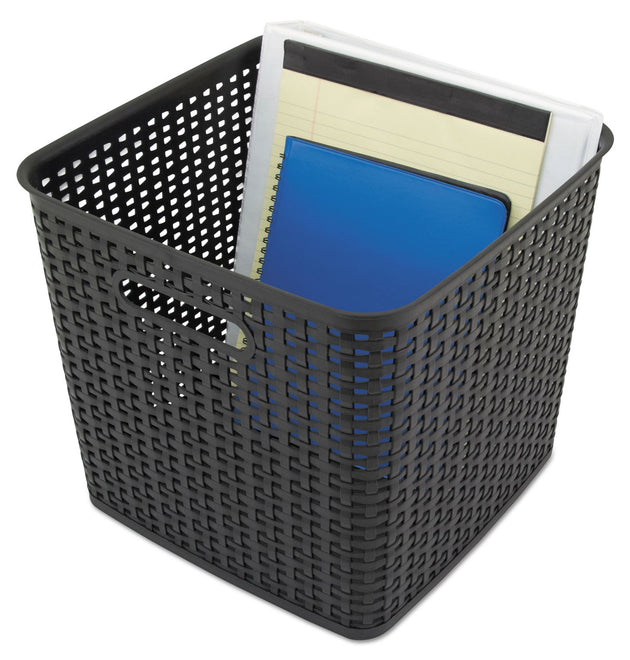 Plastic Weave Bin, Extra Large, 12.5