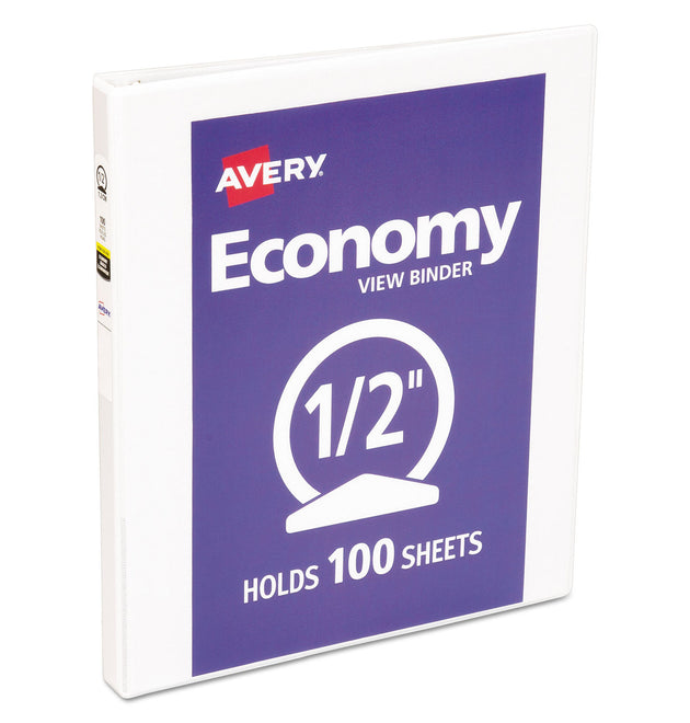 Economy View Binder with Round Rings , 3 Rings, 0.5