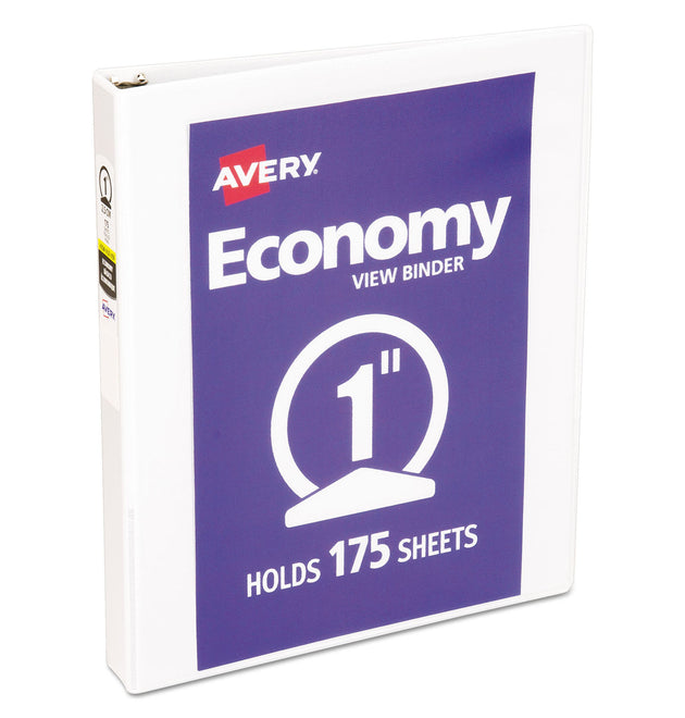 Economy View Binder with Round Rings , 3 Rings, 1