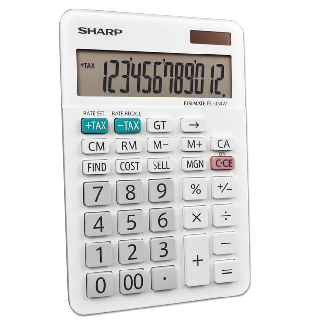 EL-334W Large Desktop Calculator, 12-Digit LCD