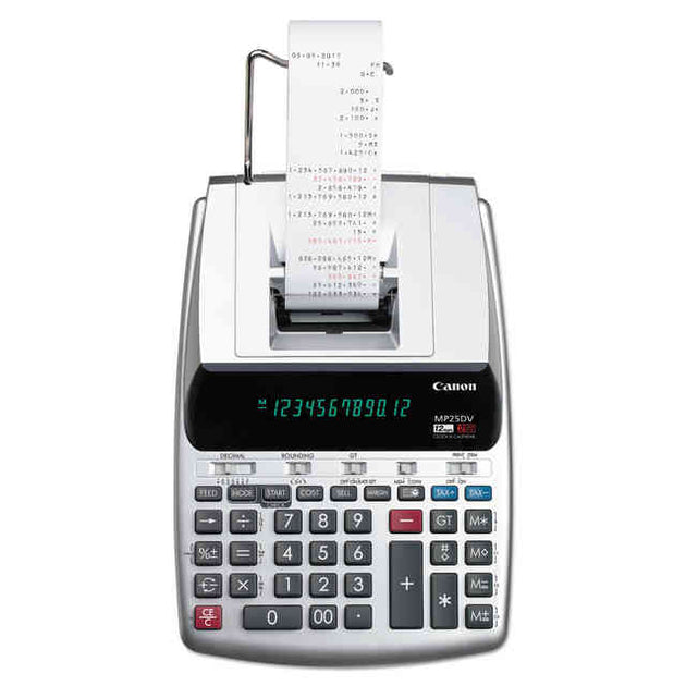 MP25DV 12-Digit Ribbon Printing Calculator, Black/Red Print, 4.3 Lines/Sec