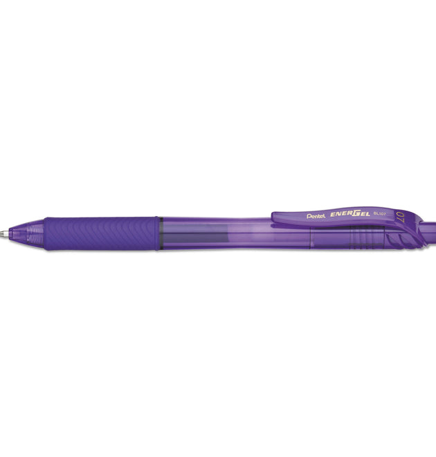 EnerGel-X Gel Pen, Retractable, Medium 0.7 mm, Violet Ink, Translucent Violet/Violet Barrel, Dozen