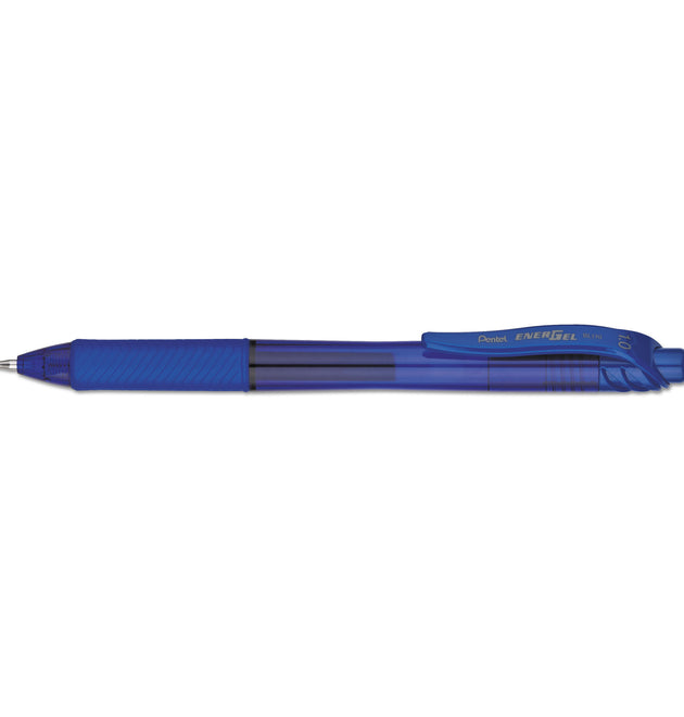 EnerGel-X Gel Pen, Retractable, Bold 1 mm, Blue Ink, Translucent Blue/Blue Barrel, Dozen