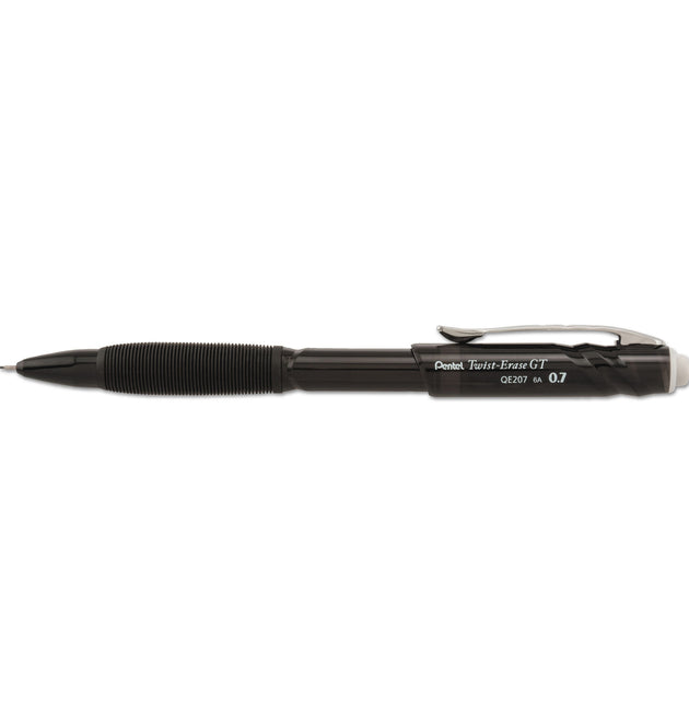 Twist-Erase GT Pencils, 0.7 mm, HB (#2), Black Lead, Black Barrel