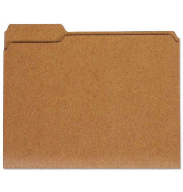 Reinforced Kraft Top Tab File Folders, 1/3-Cut Tabs: Assorted, Letter Size, 0.75