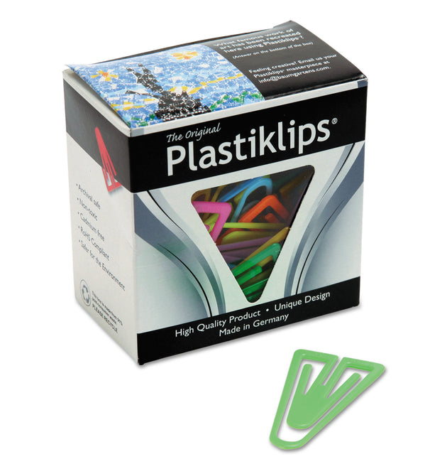 Plastiklips Paper Clips, Extra Large, Smooth, Assorted Colors, 50/Box