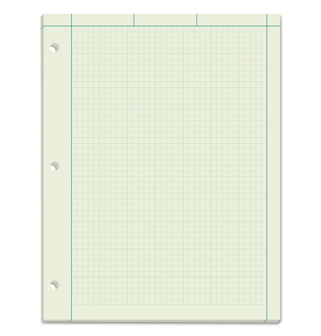 Engineering Computation Pads, Cross-Section Quadrille Rule (5 sq/in, 1 sq/in), Green Cover, 100 Green-Tint 8.5 x 11 Sheets