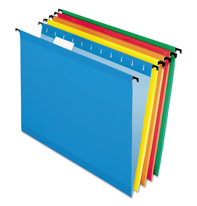 SureHook Hanging Folders, Letter Size, 1/5-Cut Tabs, Assorted Colors, 20/Box