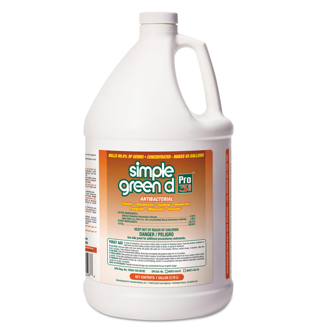 d Pro 3 Plus Antibacterial Concentrate, Herbal, 1 gal Bottle, 6/Carton