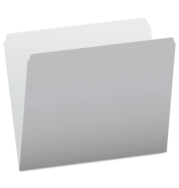 Colored File Folders, Straight Tabs, Letter Size, Gray/Light Gray, 100/Box