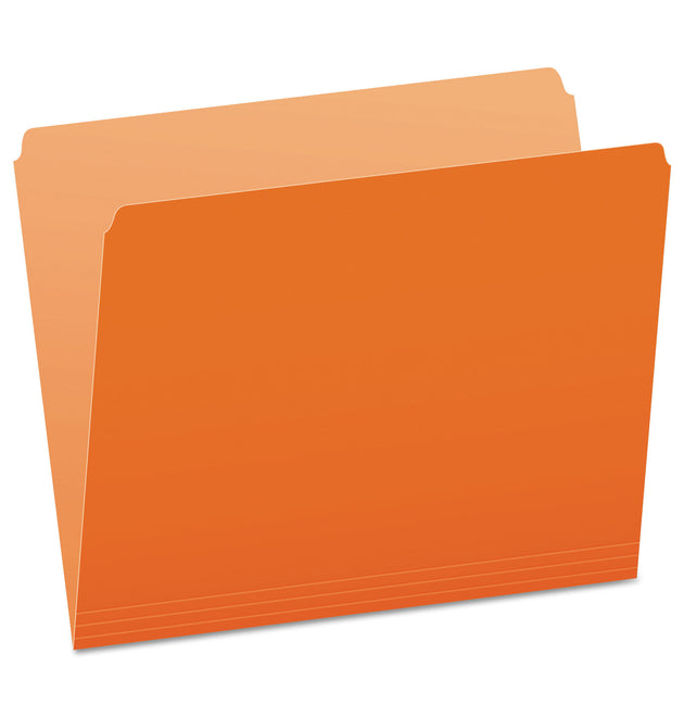 Colored File Folders, Straight Tabs, Letter Size, Orange/Light Orange, 100/Box