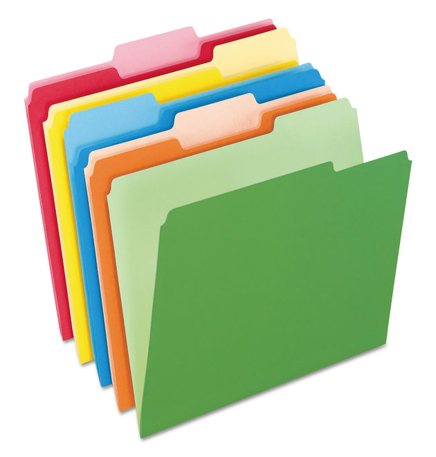 Colored File Folders, 1/3-Cut Tabs: Assorted, Letter Size, Assorted Colors, 100/Box