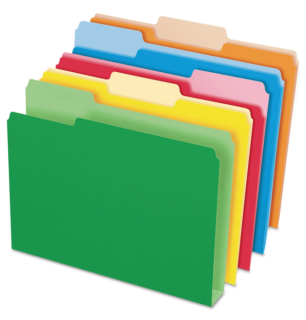 Double Stuff File Folders, 1/3-Cut Tabs: Assorted, Letter Size, Assorted Colors, 50/Pack