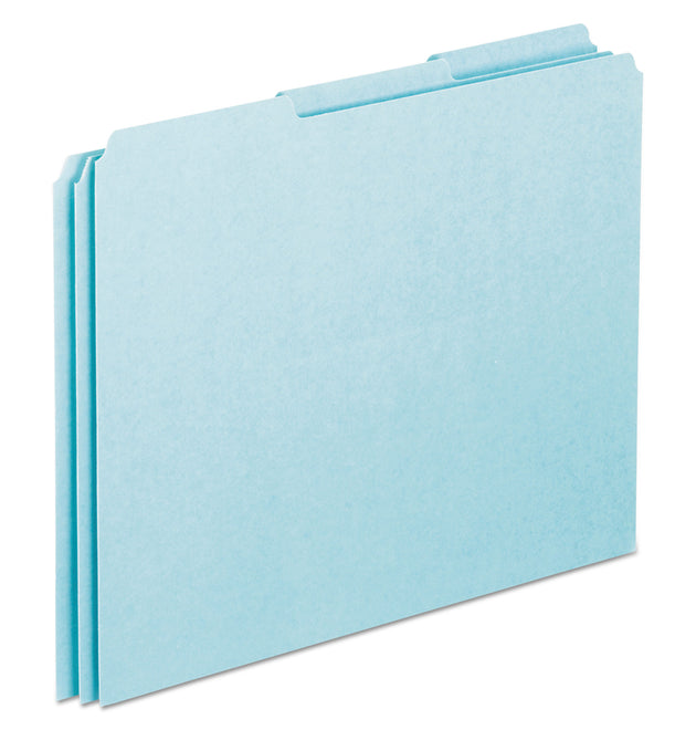 Blank Top Tab File Guides, 1/3-Cut Top Tab, Blank, 8.5 x 11, Blue, 100/Box