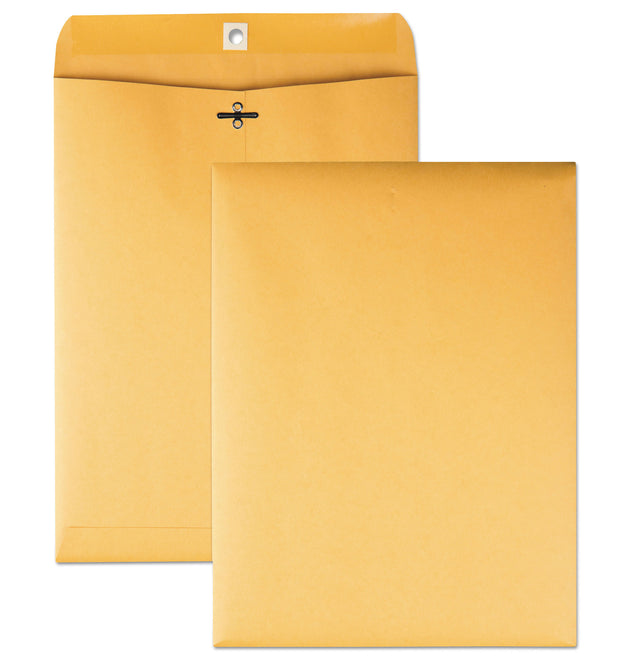 Clasp Envelope, 32 lb Bond Weight Kraft, #10 1/2, Square Flap, Clasp/Gummed Closure, 9 x 12, Brown Kraft, 100/Box