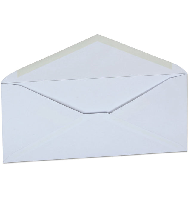 White Envelope, #10, Commercial Flap, Gummed Closure, 4.13 x 9.5, White, 500/Box