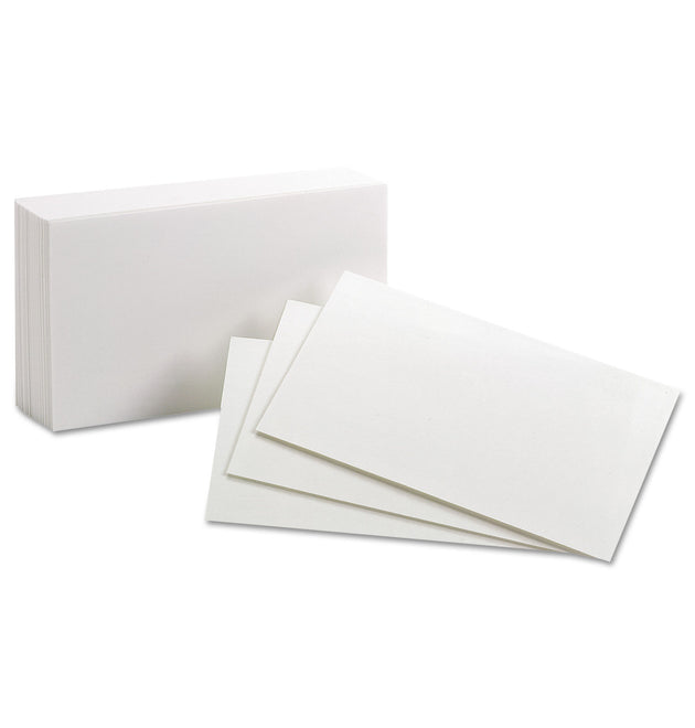 Unruled Index Cards, 3 x 5, White, 100/Pack