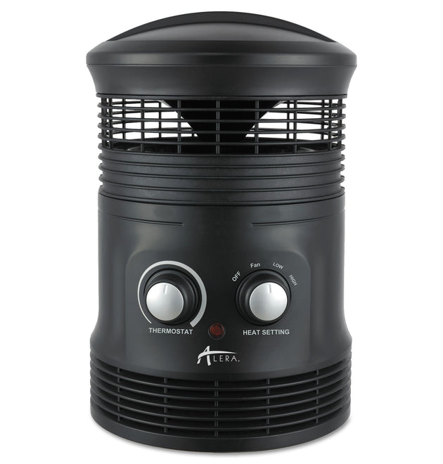 360 Deg Circular Fan Forced Heater, 750 W, 8 x 8 x 12, Black